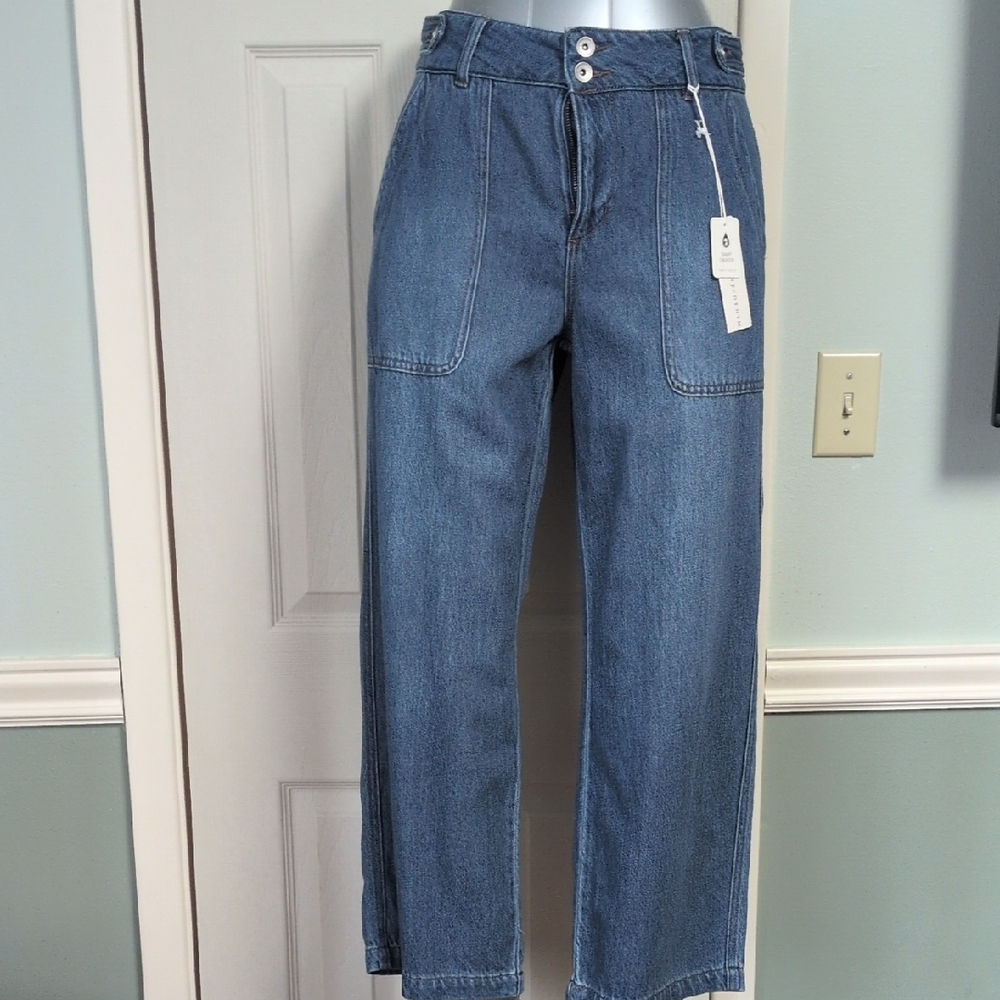 Sanctuary Relaxed Straight-Leg Jeans in Denim Blue